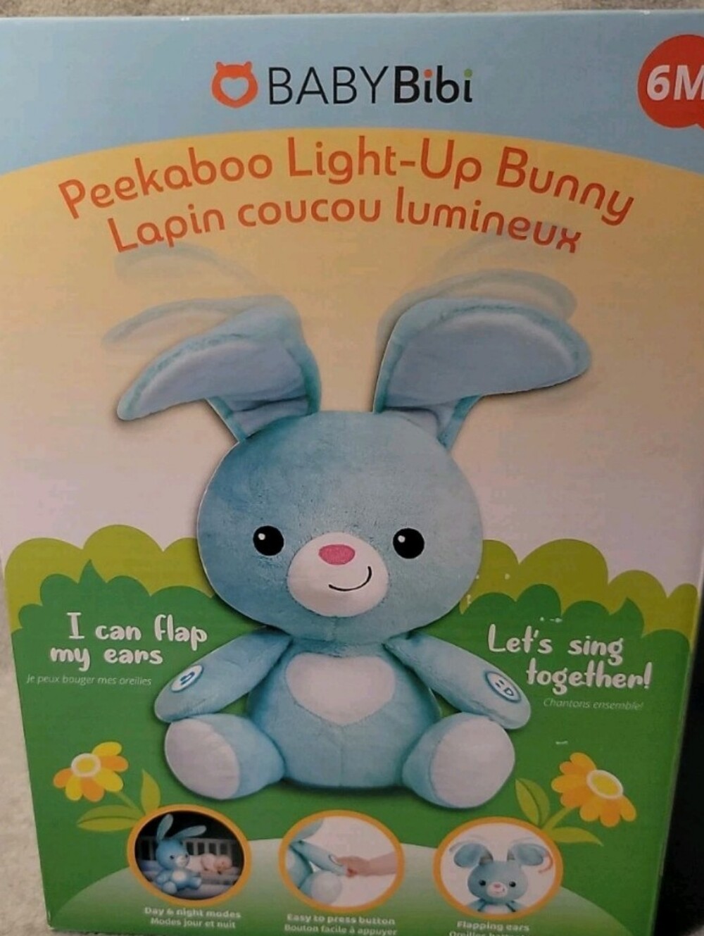 Peekaboo Light-Up Bunny Plush Toy - Blue
